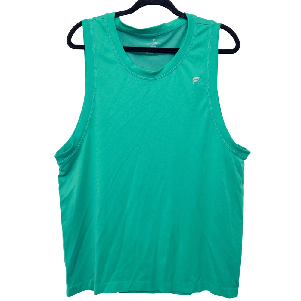 267 | Fabletics Mens Lg Sleeveless Performance Mesh Athletic Workout Tank Green